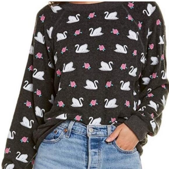 Wildfox Swan Song Print Sommers Sweatshirt Size Small - Picture 1 of 11